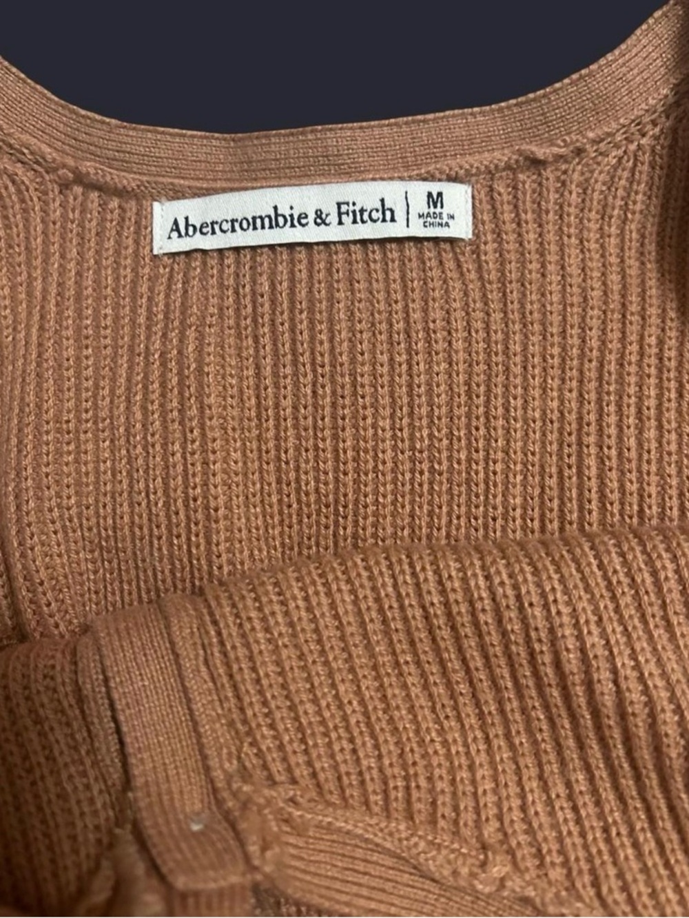 Abercrombie & Fitch Rust Brown Ribbed Button-Front Tank - Picture 2 of 4